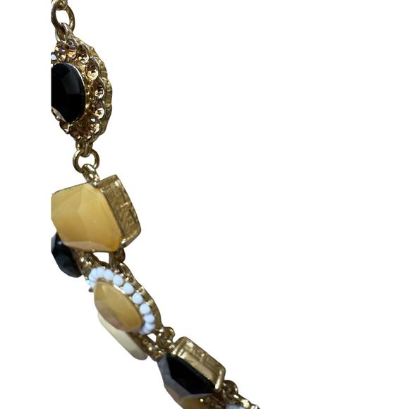 Kate Spade New York retired framed stone statement necklace gold yellow black - Picture 8 of 8